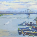 Татьяна Краснощекова (г. Самара)
Мост строится. 2020
бум., гуашь