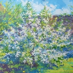 Татьяна Краснощекова (г. Самара)
Вишня цветет. 2020
бум., гуашь
