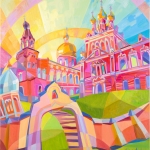 Утро. Иверский монастырь. 2014. Серия «Кубофутуризм» х м 100х90